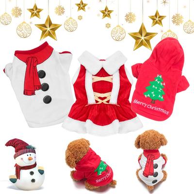 Joyeux Noël Père Noël Costume de Noël Sweat à capuche pour chiot Combinaison pour chien Gilet pour chat Vêtements pour animaux de compagnie