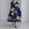 IHUASU 3D Lingering Hemp Crafted Short Sleeve Women's Dresses