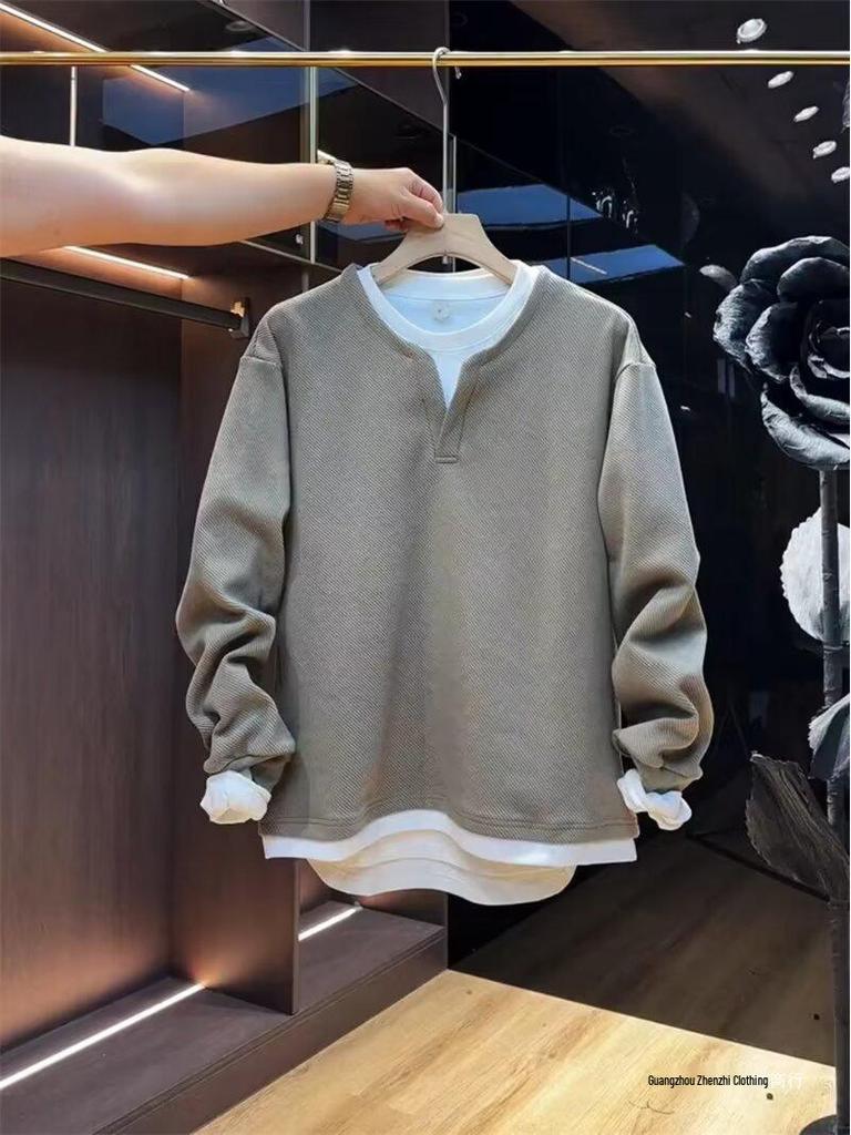 Men's Trendy Slim Fit Two-Piece Layered Hoodie