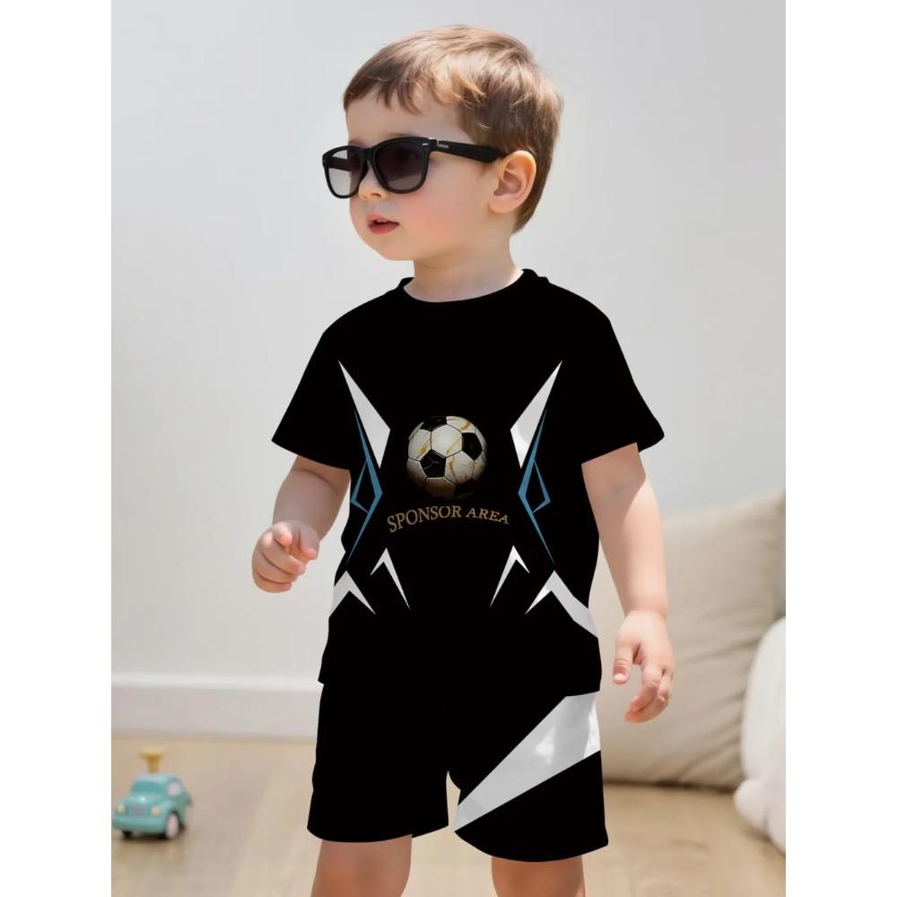 Summer Cartoon Creative Fun Pattern Children's Summer Fashion Comfortable Soft Breathable Short Sleeved Two-piece Set