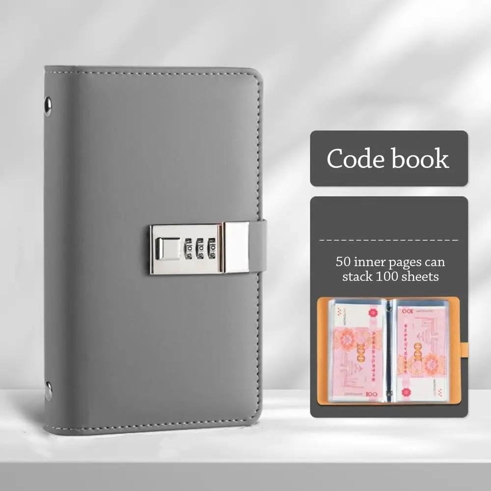 A6 Code Notebook for Money Solid Color Anti-splash Water Cash Budget Ledger Daily Plan Time Organizer