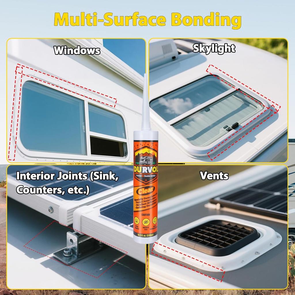 RV Trailer Camper Flex Flexible Sealant 10.5 Oz., Clear