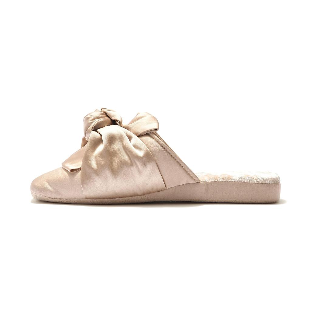 Francfranc Crushed Velvet and Satin Room Beige Shoes,