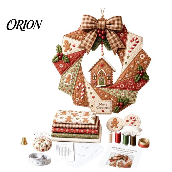 Weihnkranz DIY-Set Stoff-Set, Patchwork Anfängerfreundlich Handgemachtes Feiertagsbastel-Girlanden-Materialien Dekoration Set für Haustür, Wand
