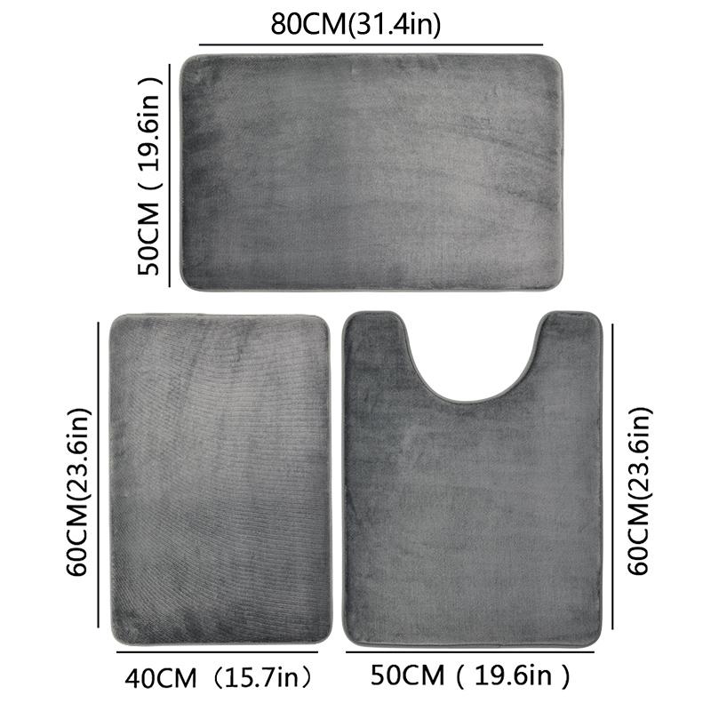 Tredelt toalett, Badegulvsmatte, Dusjmatte, Badeabsorberende matte, Sklisikker teppe, Myk og behagelig, Vaskerom.