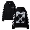 Off-White 2025 Autumn and Winter New Graffiti Arrow Pattern Printed Hooded Sweatshirt for Men and Women