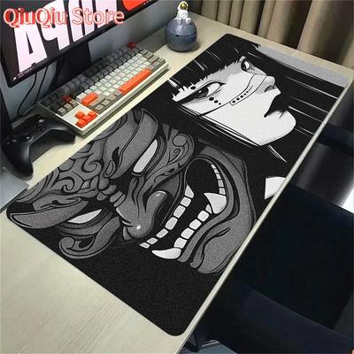 Anime Girls Samurai Oni Mask Mousepad Large Computer Gaming Accessories Mouse Pad Gamer Professional Premium Mouse Mat Deskmat