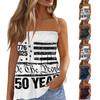 Modisches sexy rückenfreies elastisches Bandeau-Top mit Unabhängigkeitstag-Print für Damen