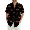 Men's Fashion Casual Loose Halloween Printed Short Sleeve Shirt