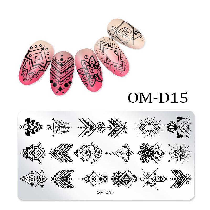 Nail Art Transfer Steel Plate, Rectangular Printing Oil Transfer Printing Steel Plate Blue Film Painted Board Omd Series