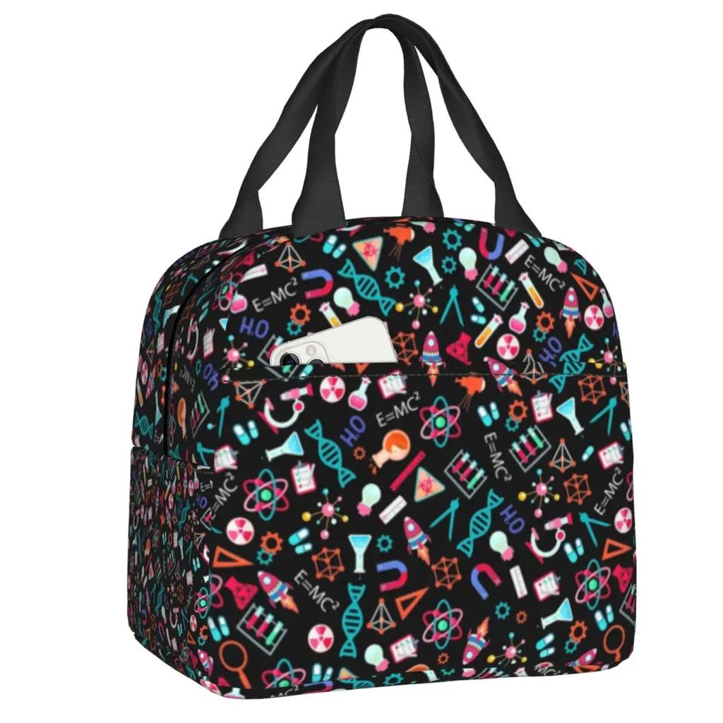 Chemistry Teacher Periodic Table Insulated Lunch Tote Bag for Kid Science Lab Tech Portable Thermal Cooler Food Lunch Box School
