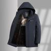 Men's Detachable Hooded Cotton Coat for Business Casual Dads