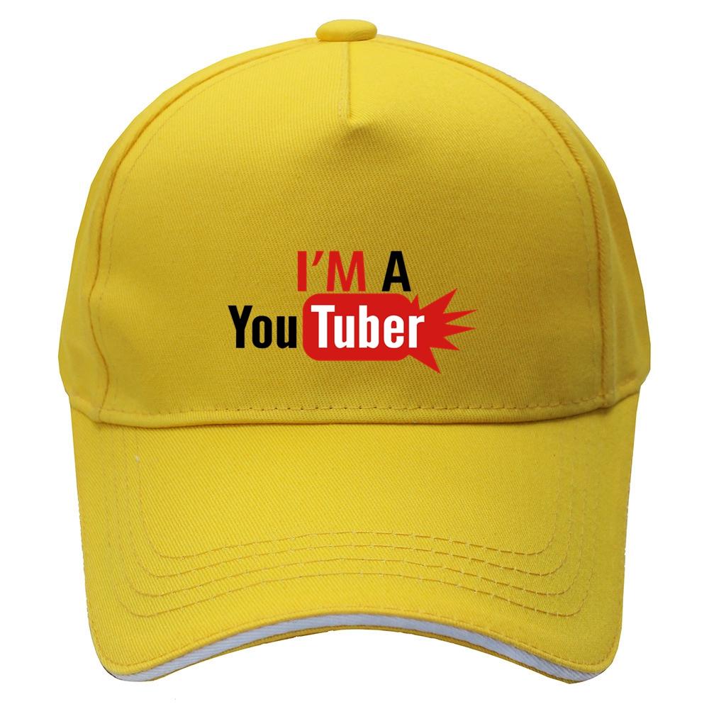 

2023 шляпа I m a Youtuber, верхняя кепка с круглым вырезом, бейсбольные шапки для взрослых, мужская кепка Camiseta, мужская шляпа Benfica, унисекс, женская кепка в стиле хип-хоп, шляпы 55CM-60CM