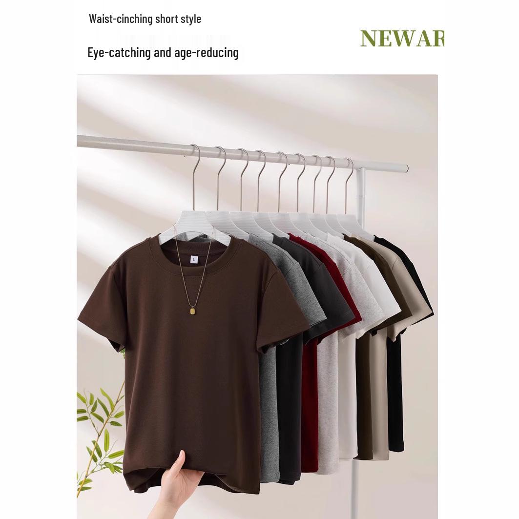 

Women s Ribbed Cotton Short Sleeve Round Neck Slim-Fit T-Shirt: 2025 Summer Collection M 40-48kg