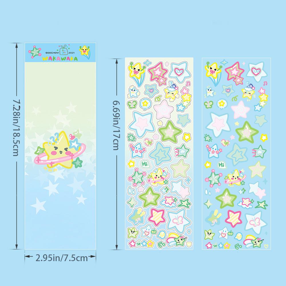 Hand tent stickers with star elements, Korean Ins style base stickers