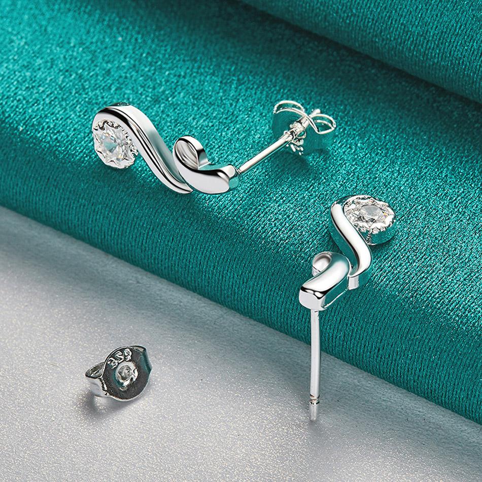 

URMYLADY 925 стерлингового серебра музыкальные ноты циркон серьги гвоздики для женщин свадебная вечеринка модные украшения ME351