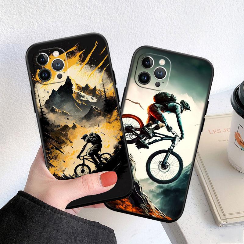 LO28 Cycling Bicycle Soft Shell Phone Case for iPhone SE X XS XR 11 16E 17 Pro Max Air 8 7 6 6s Plus