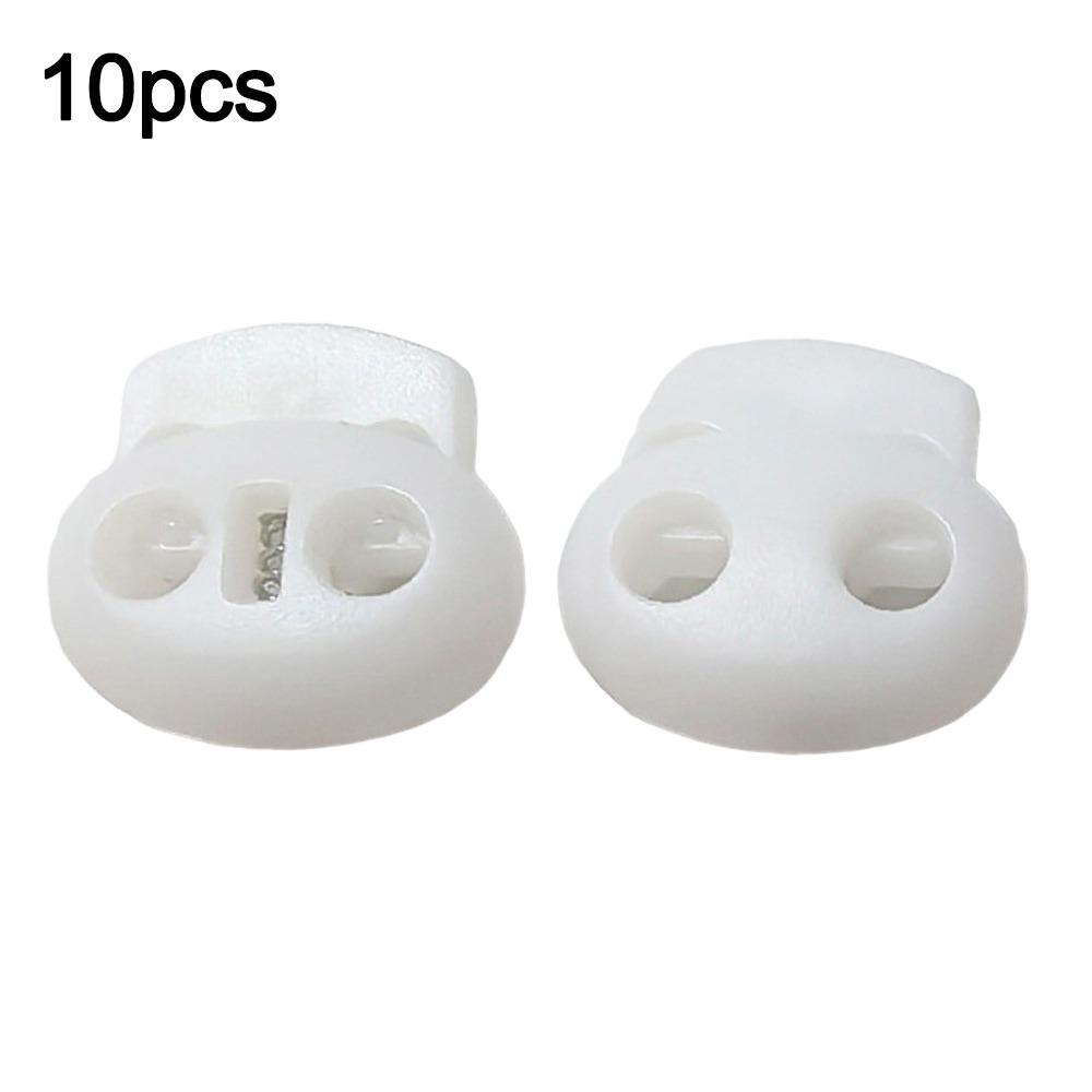 10Pcs Two Hole Cord Lock Spring Mechanism Clip Plastic Stopper Adjustable Shoelace Accessorie For Sportswear/Shoes/Elastic Band