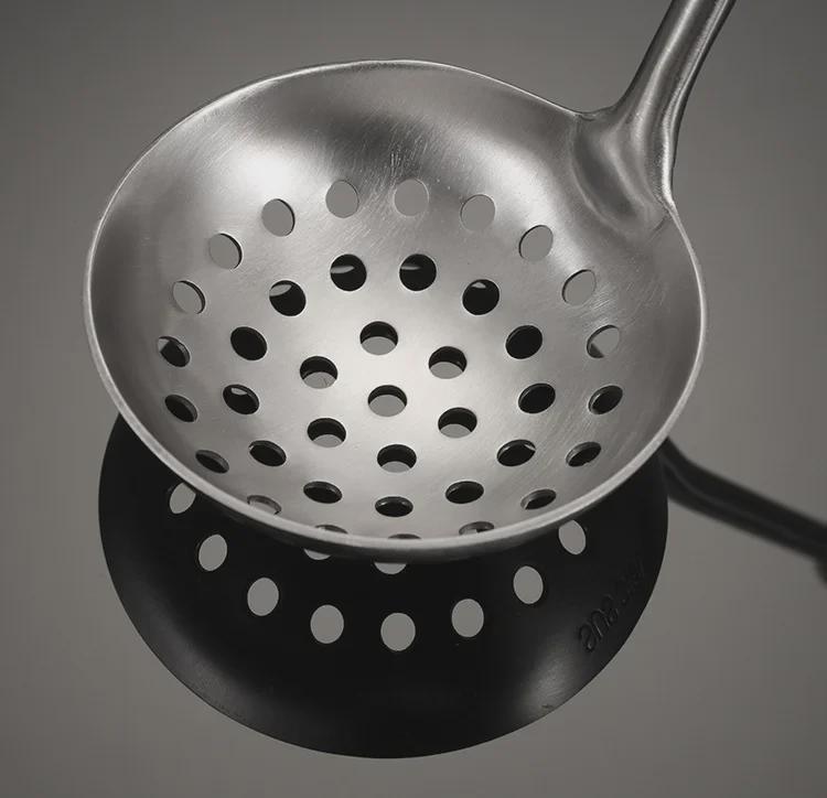 Mini Szpatułka Łyżka ze Stali Nierdzewnej z Rękojeścią z Drewna Różanego – Antypoślizgowe Przybory Kuchenne