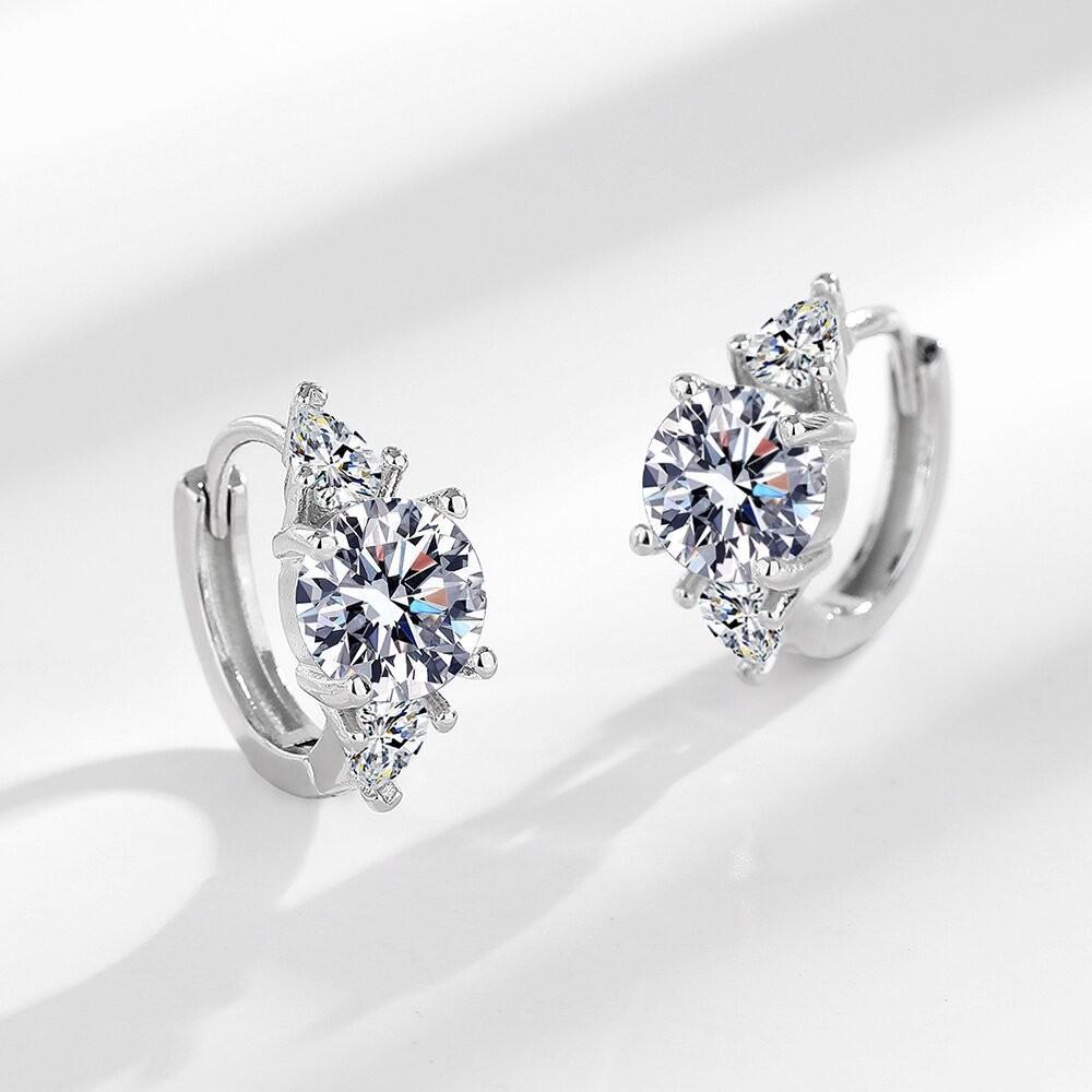 Light Luxury Trendy Zircon Fashionable Simple for Women Earrings