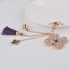 Luxury Designer Jewelry Creative Lucky Clover Keychain with Sparking Rhinestone Fashion Bag Keychain Car Pendant