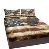 Retro Eagle Pattern 3-Piece Bedding Set With 2 Pillowcases For Living Room Bedroom Vintage