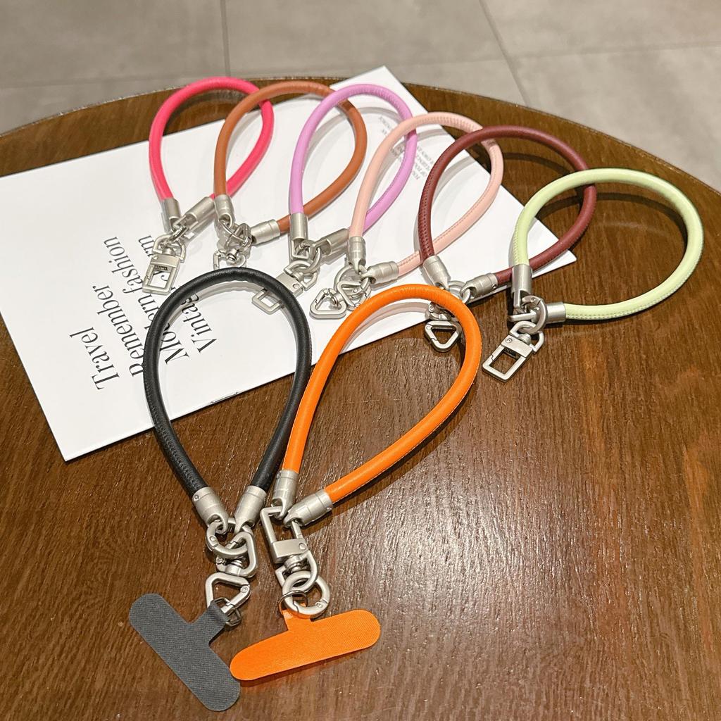 Dopamine Leather Phone Lanyard: Anti-Lost Rotating Wrist Strap & Keychain for Men and Women