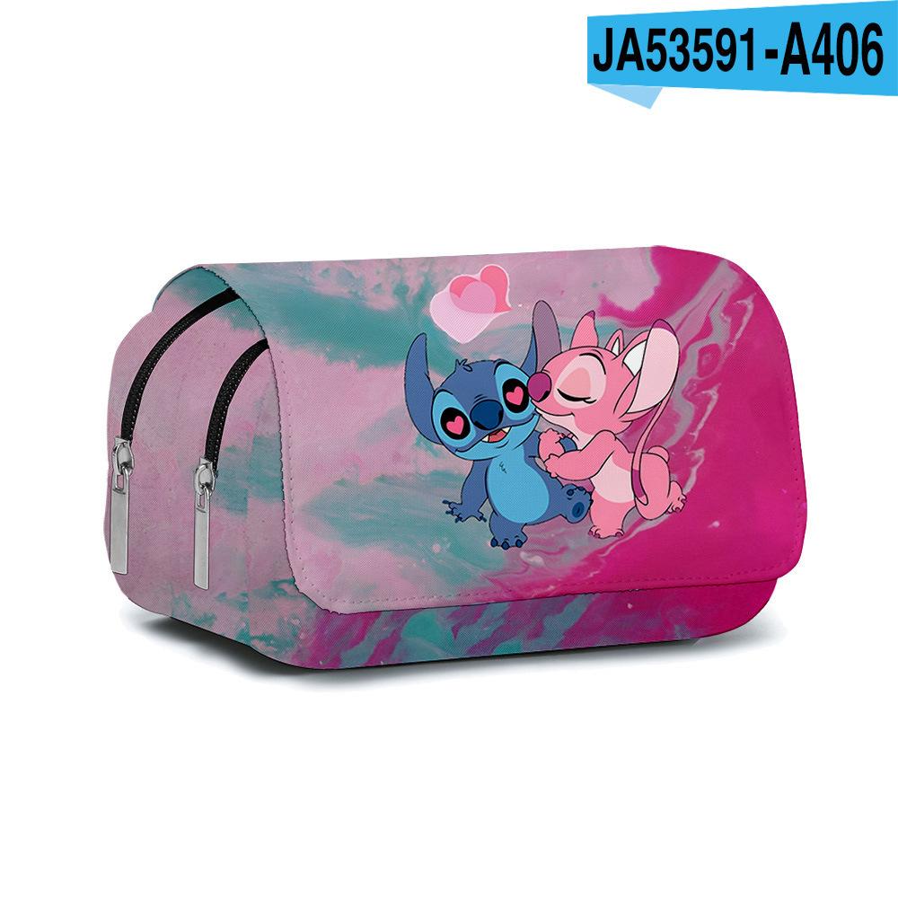 3D Digital Full-Print Schoolbag Double-Layer Flip Pencil Case Children'S Stationery Box