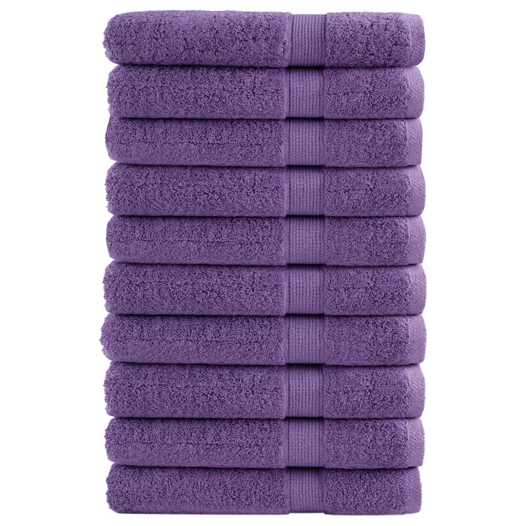 Vidaxl Ręczniki Premium Solund 10 Szt. Fioletowe 100X200 Cm, 600 G/Cm²