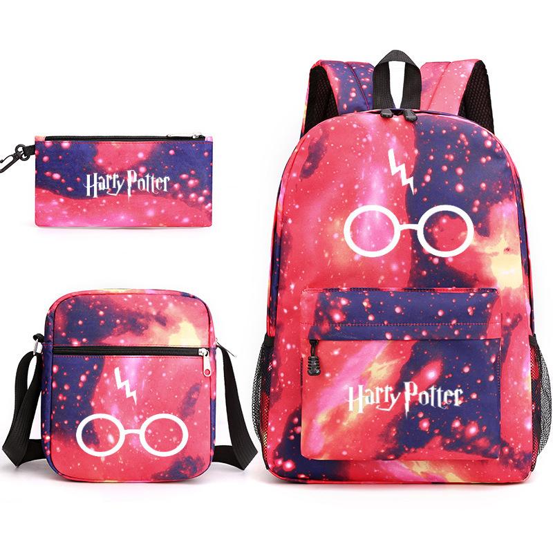 Harry Potter Academy Badge Harrypotter Backpack Student Schoolbag Shoulder Bag Pencil Case 3PCS Set