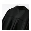 White Satin Shirt Loose Fit Spring Autumn Black Blouse Fashionable Design High Quality Comfortable Stylish Top