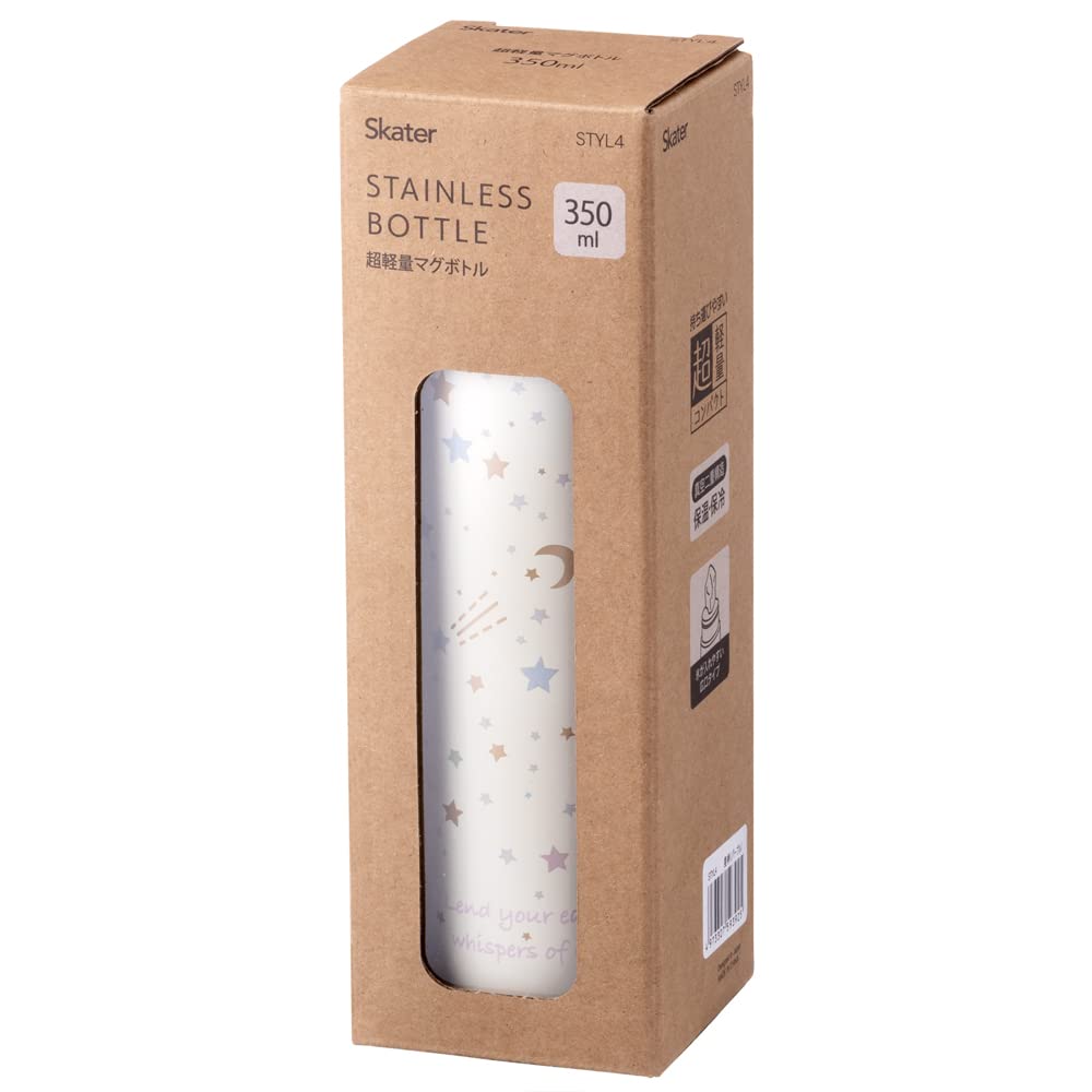 Skater Star Pattern Mug, 350ml, Ultra-Lightweight Stainless Steel Water Bottle, STYL4-A