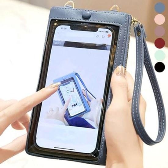 Smartphone pouch women operable while use shoulder bag wallet diagonal carry vertical type lightweight slim multifunctional pochette mobile card