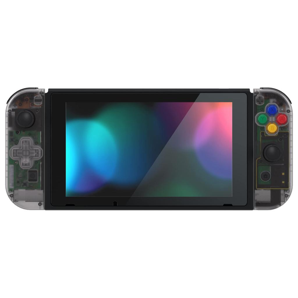 eXtremeRate Switch Handheld Controller Shell Case Key Compatible with Switch Clear Material Switch Housing Compatible with Organic EL Comes with a