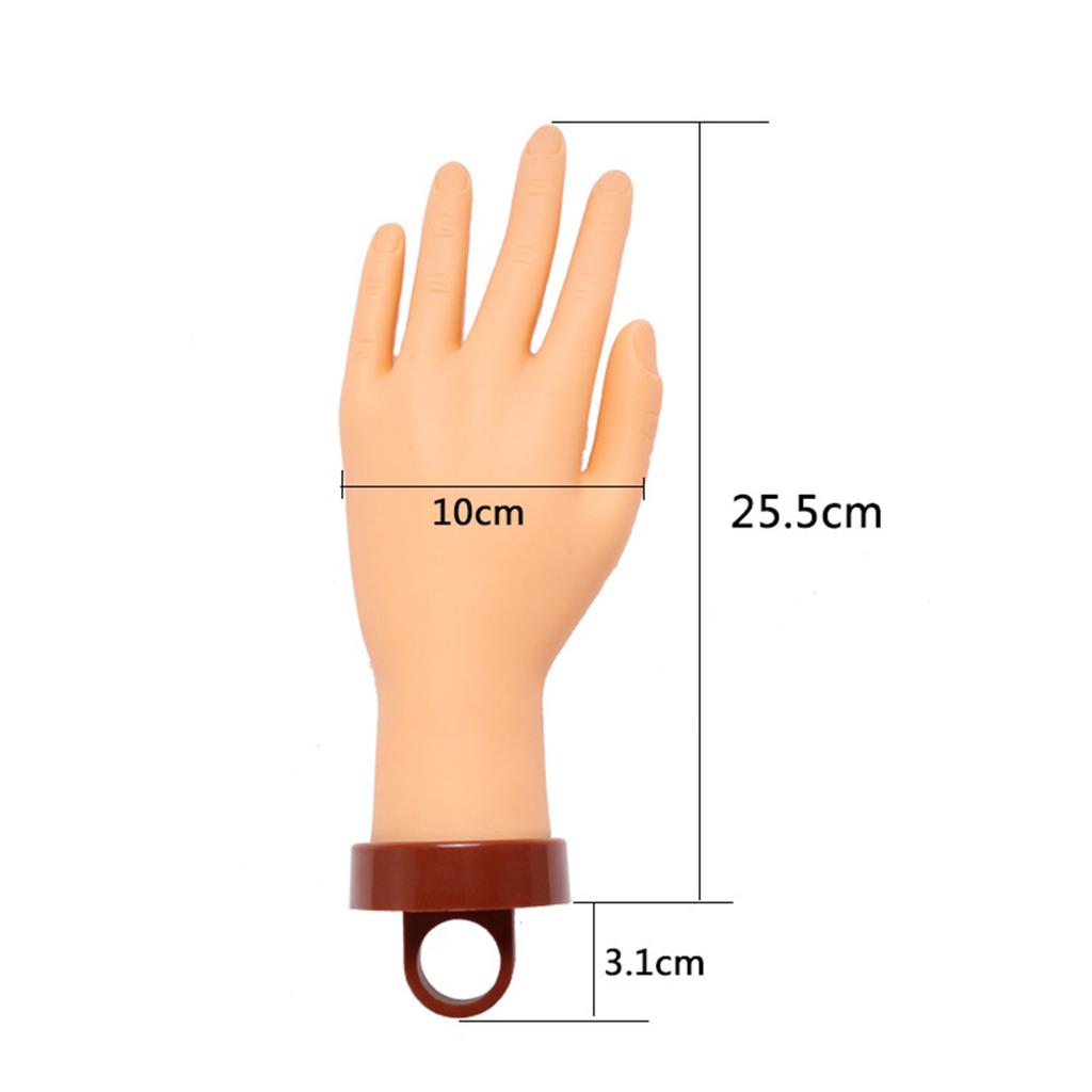 Soft Flexible Nail Practice Hand Practice Mannequin Hands Flexible Realistic Manicure Practice Hand Model for Nail Art for Nail