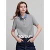 Chuyu Women's Embroidered Contrast Polo Tee