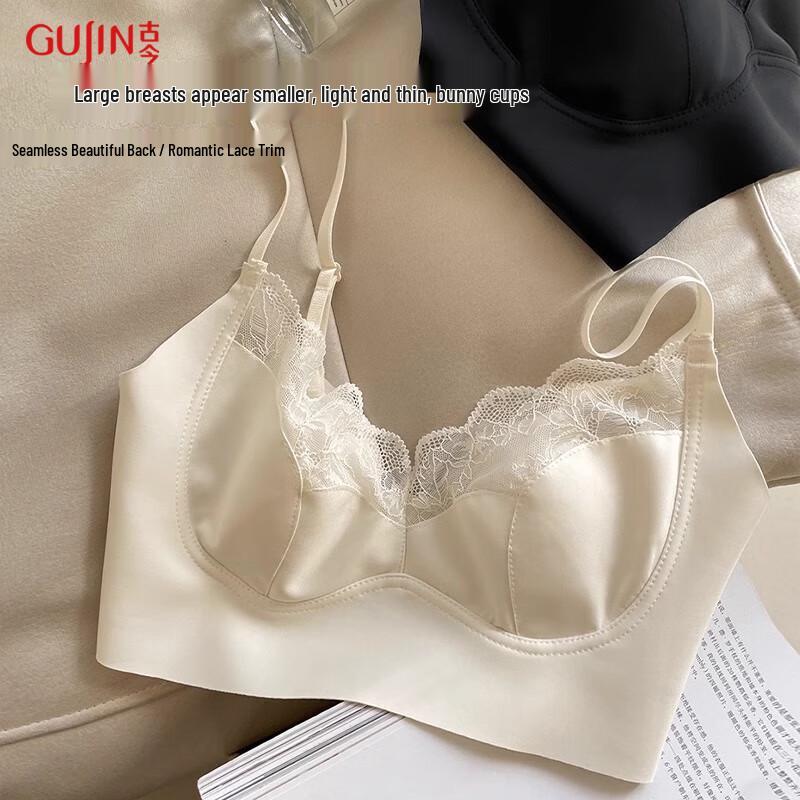 GUJIN Women s Seamless French Lace Bandeau Bra One Size