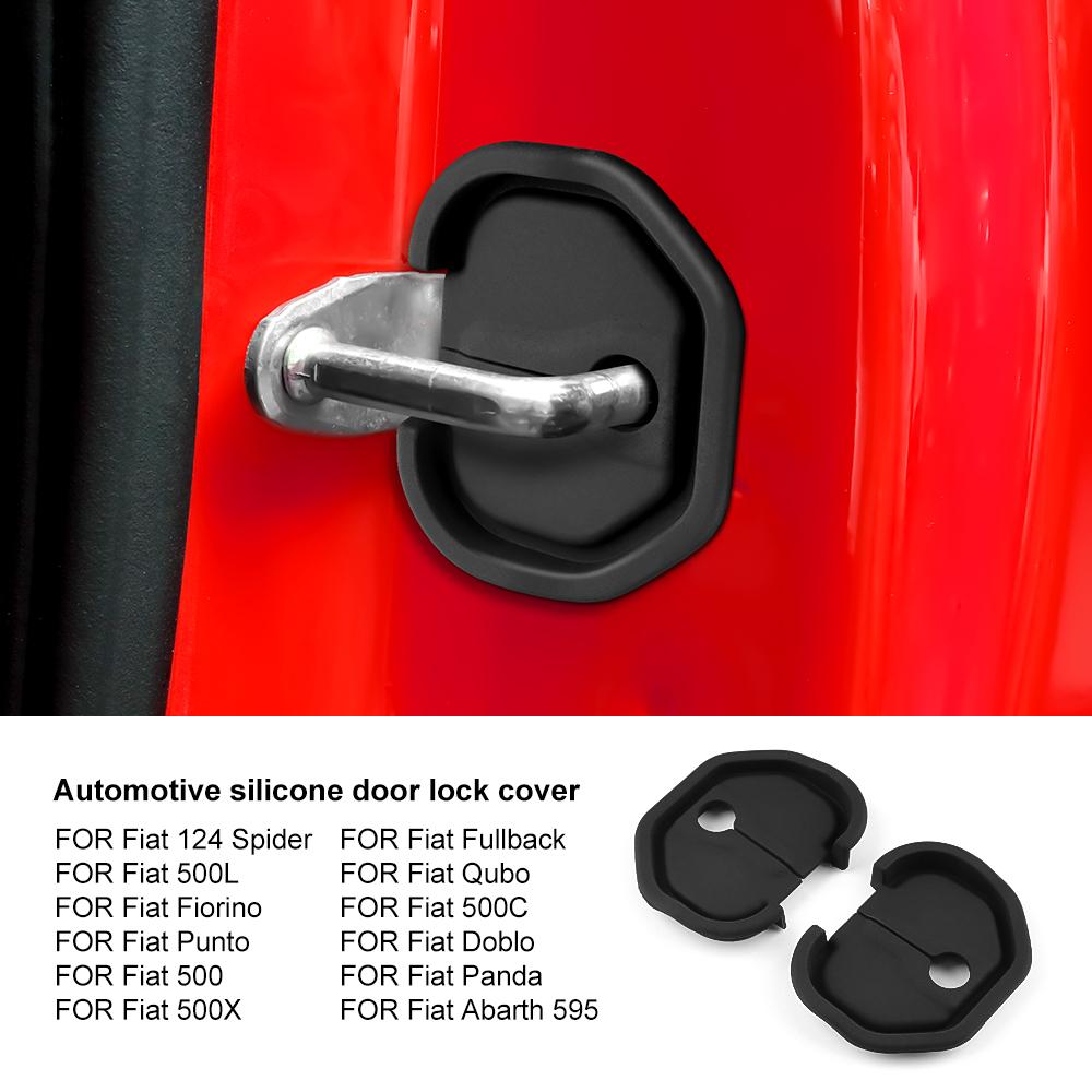 2PCS For Abarth 595 Fiat 500 500L 500X 500C Panda Fiorino Punto Bravo Qubo Car Door Damping Cushion Silicone Door Lock Buckle