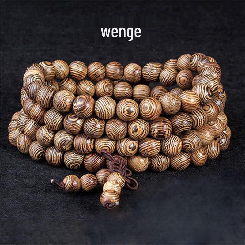Ebony Multi-Strand Buddhist Prayer Bracelet with 108 Beads - Green and Black Rosewood Arborvitae 6mm*108 beads венге