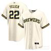 Men Women Unisex Baseball Jersey Shirt Yelich 22 Milwaukee Brewers Fan Apparel Short Sleeve Cotton V-Neck Sport Tee