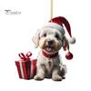 Christmas Ornament Vibrant Color Easy To Hang Cute Dog Car Hanging Pendant Xmas Tree Acrylic Pendant