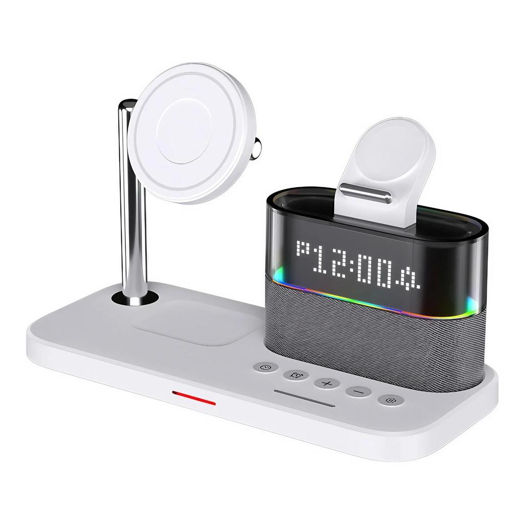 Magnetic Wireless Charger 15W 5-in-1 Wireless Charger Clock Wireless Charger for IPhone IWatch Ultra AirPods Samsung