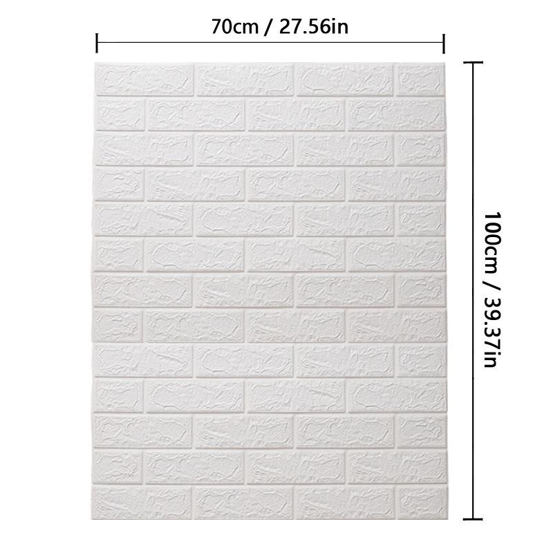 Brick pattern 70X100cm waterproof self-adhesive 3D wallpaper solid color living room wall sticker