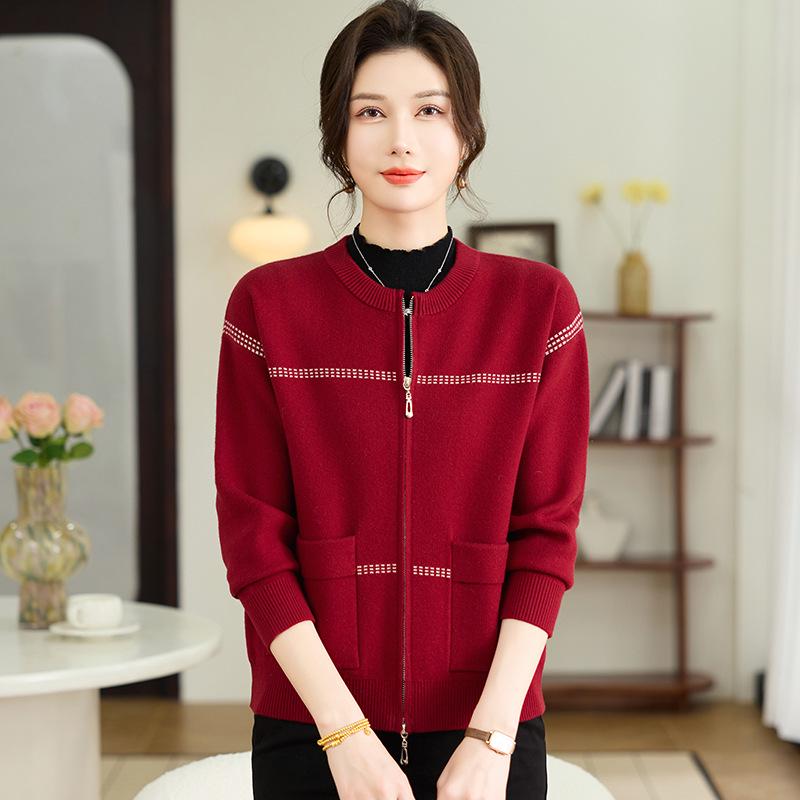 Stylish Zipper Cardigan Sweater for Middle-aged & Elderly Women - 2026 New Spring Fashion