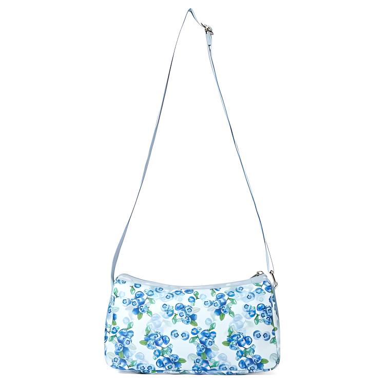 Skechers All Over Fruit Print Zipper Closure Fabric Shoulder Bag Women bags Blue L323U129-03SN Blue
