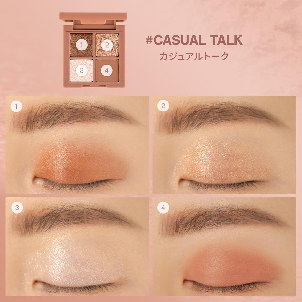 3CE Mini Multi Eye Color Palette F Casual Talk Brown Eyeshadow 4-Color