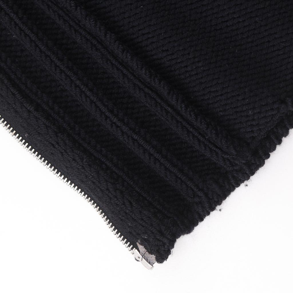 Hermes Zip Up Sweater Black Wool Mens Used