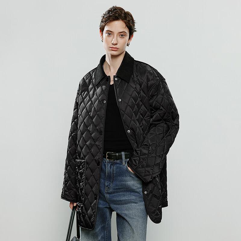 Women's Retro Diamond Quilted Workwear Jacket