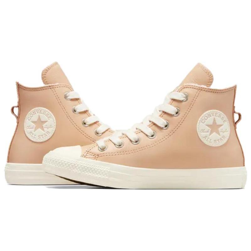 Converse Women's Chuck Taylor All Star Leather High 'Faux Fur Lining   Epic Dune Egret' Women's