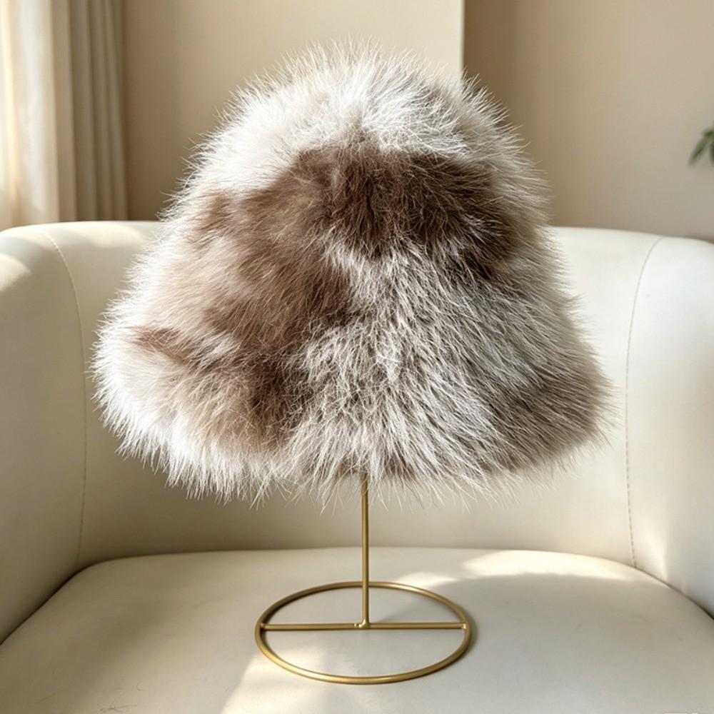 Neck Protection Fisherman Hat Thickened Cross Scarf Comfortable Faux Fur Hat Scarf Winter